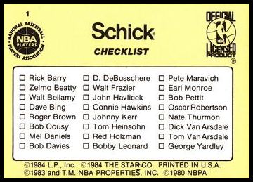 1985 Star Schick Legends